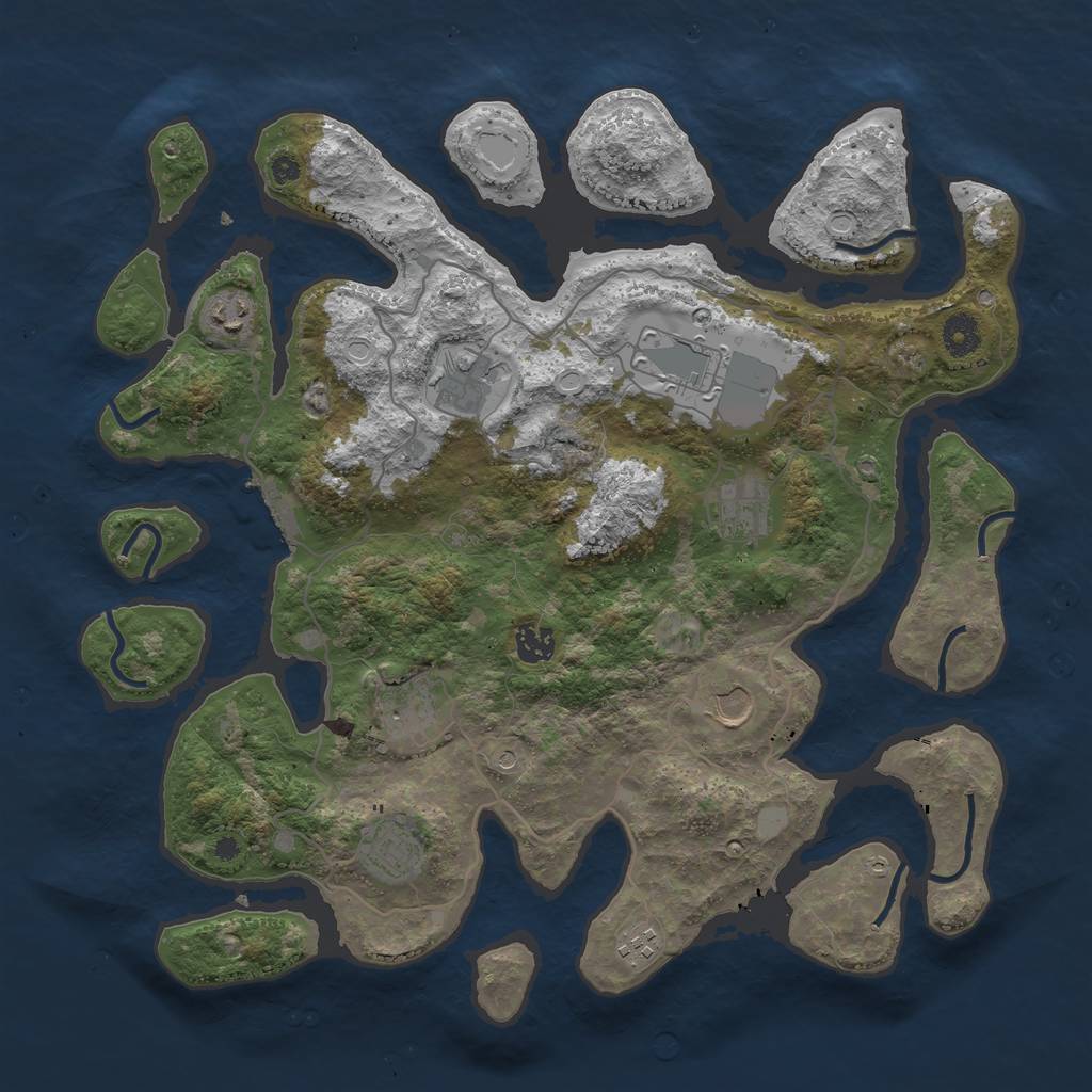 Rust Map: Procedural Map, Size: 4000, Seed: 893915789, 16 Monuments