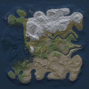 Thumbnail Rust Map: Procedural Map, Size: 3700, Seed: 1, 15 Monuments