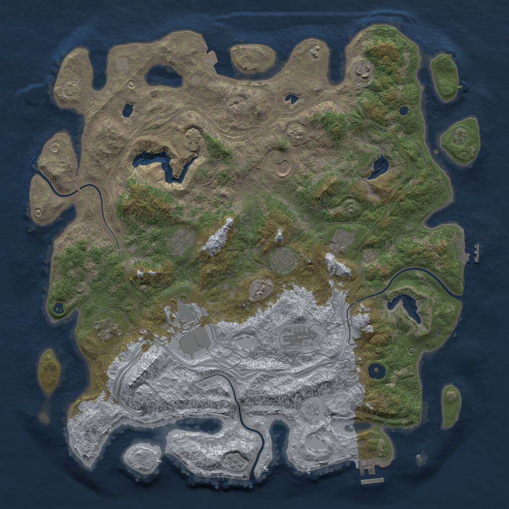Rust Map: Procedural Map, Size: 4500, Seed: 1691809, 15 Monuments