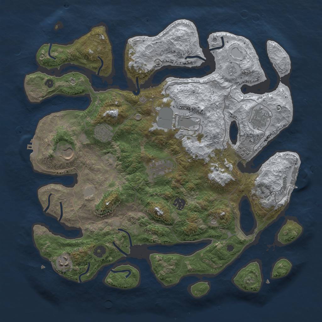 Rust Map: Procedural Map, Size: 4000, Seed: 430219, 17 Monuments