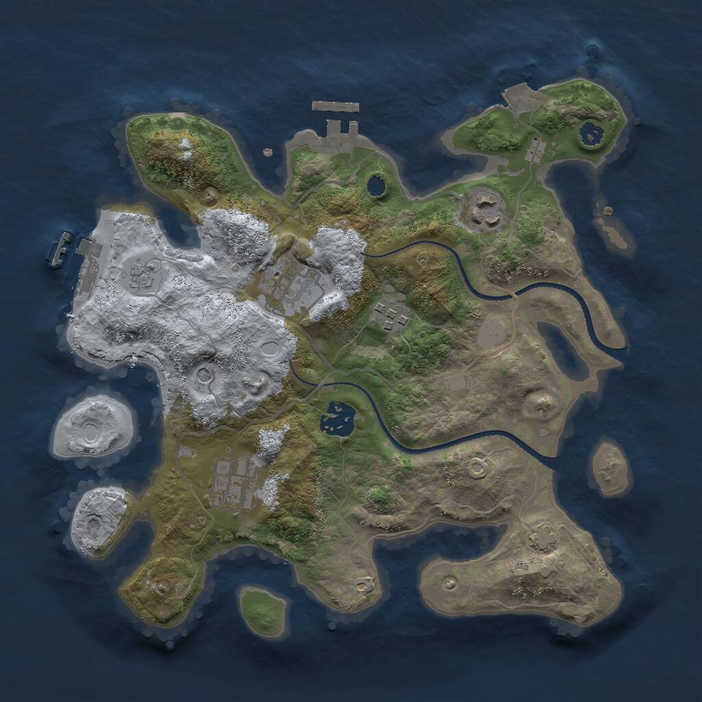 Rust Map: Procedural Map, Size: 3000, Seed: 1109512347, 11 Monuments