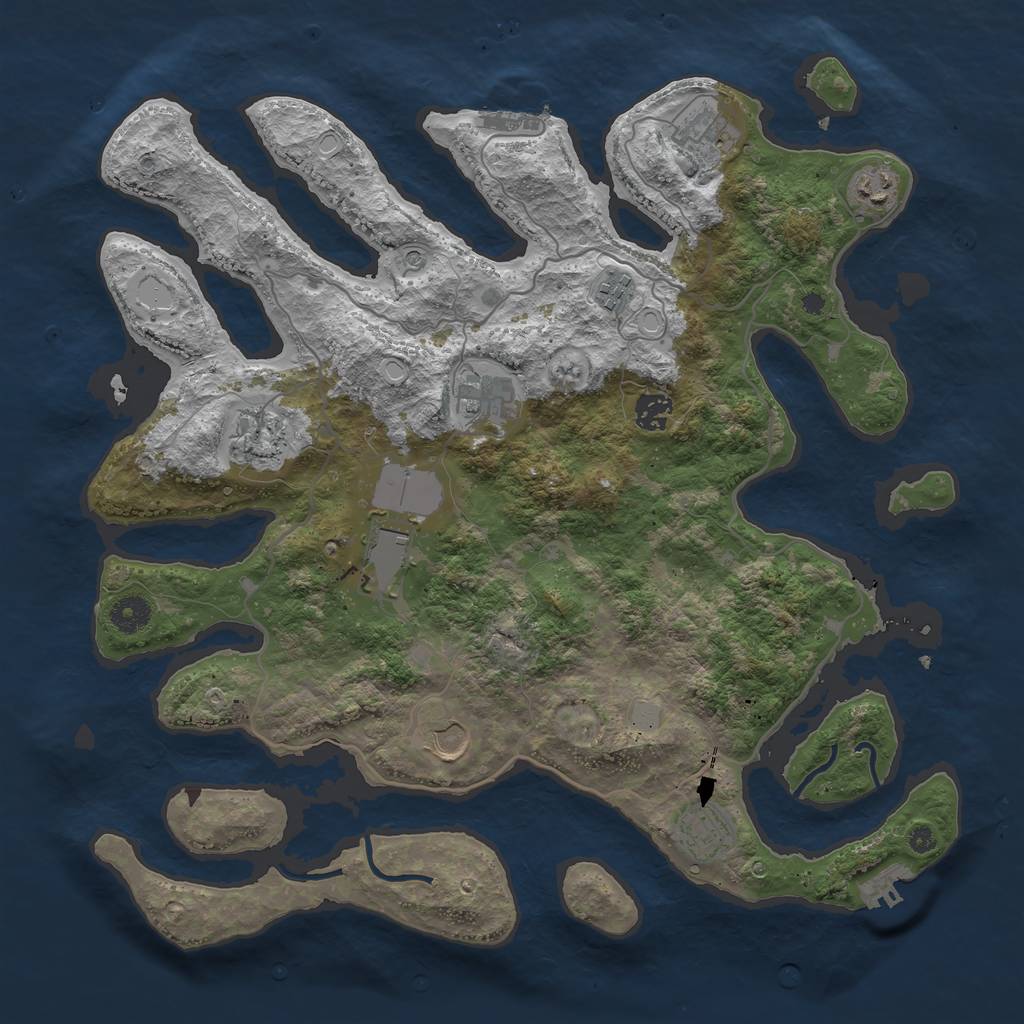 Rust Map: Procedural Map, Size: 4000, Seed: 290531, 17 Monuments