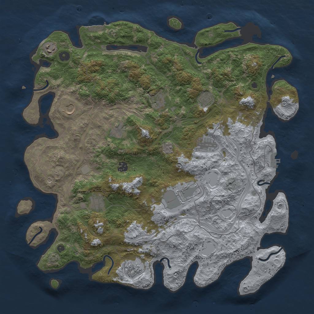 Rust Map: Procedural Map, Size: 4500, Seed: 502955, 19 Monuments