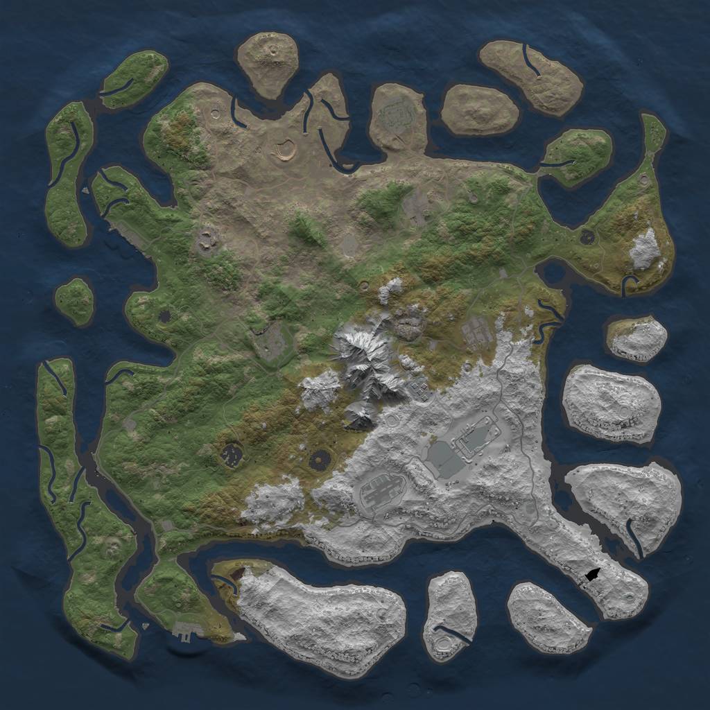 Rust Map: Procedural Map, Size: 5000, Seed: 2017978493, 18 Monuments