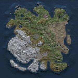 Thumbnail Rust Map: Procedural Map, Size: 3500, Seed: 36, 12 Monuments