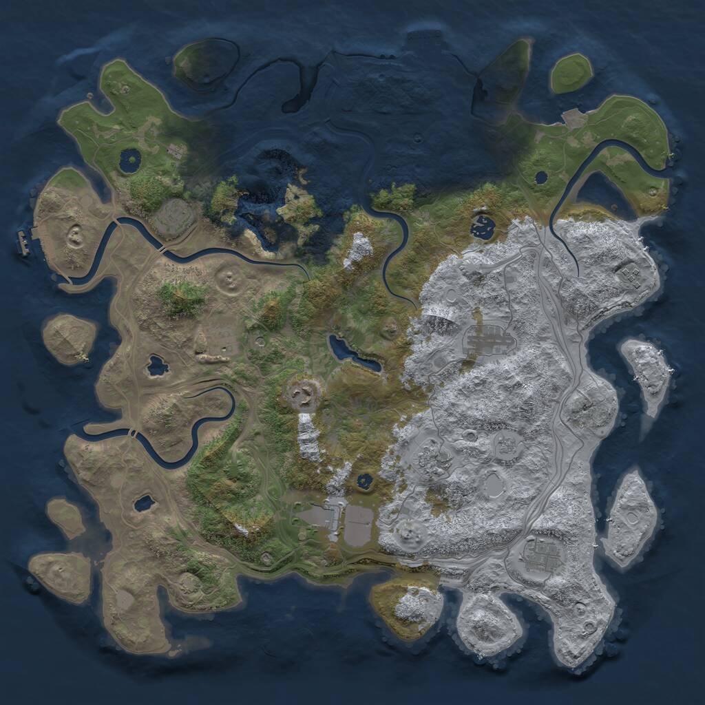 Rust Map: Procedural Map, Size: 4500, Seed: 3264125, 15 Monuments