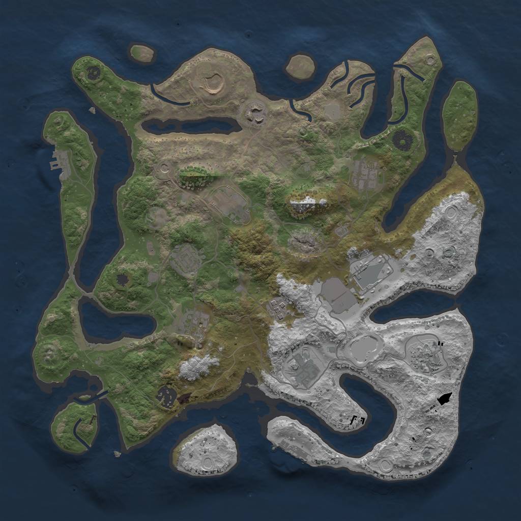 Rust Map: Procedural Map, Size: 3800, Seed: 2018187144, 19 Monuments