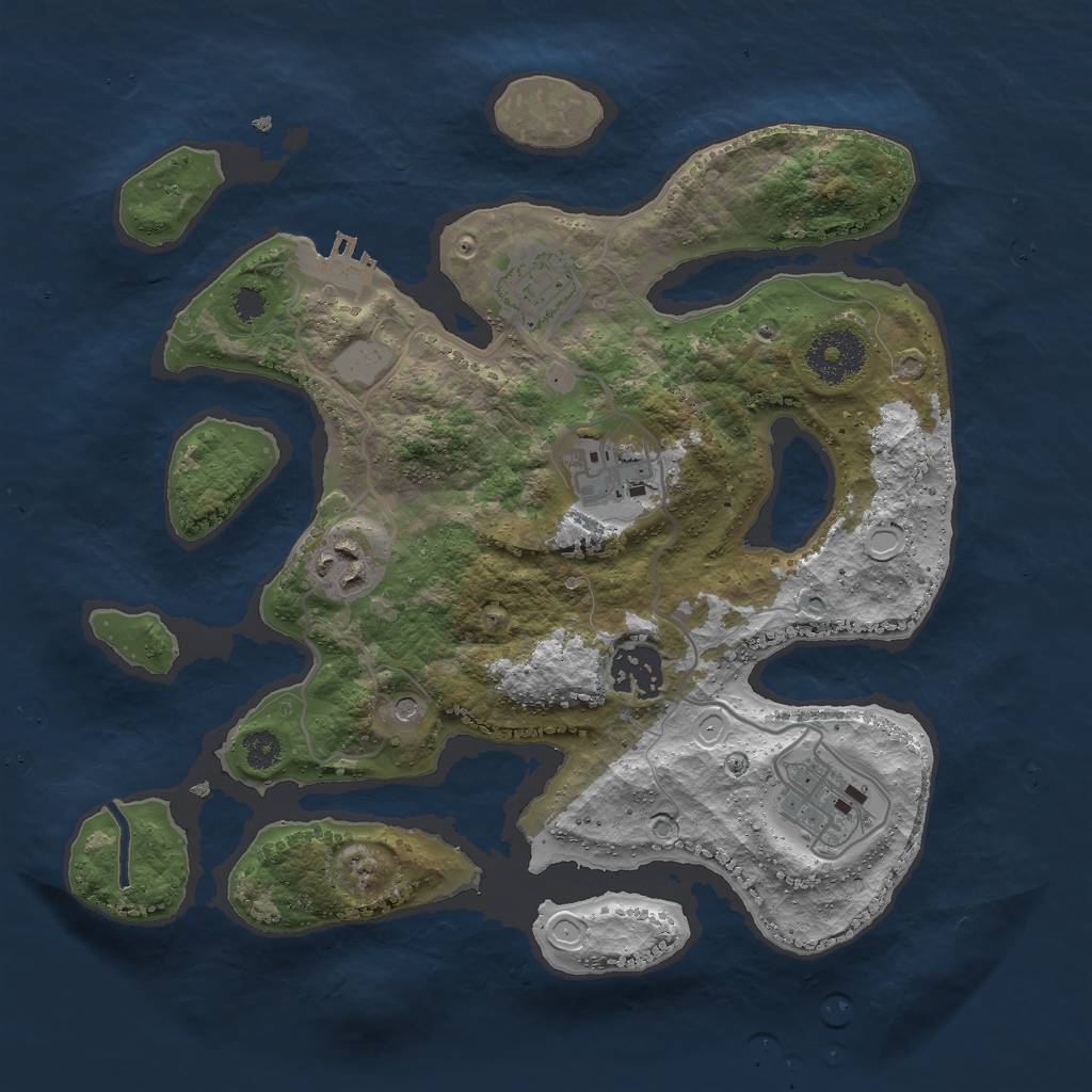 Rust Map: Procedural Map, Size: 3000, Seed: 325, 12 Monuments