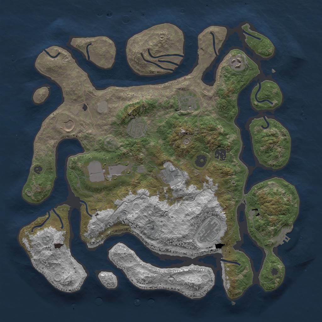 Rust Map: Procedural Map, Size: 4000, Seed: 31415522, 15 Monuments