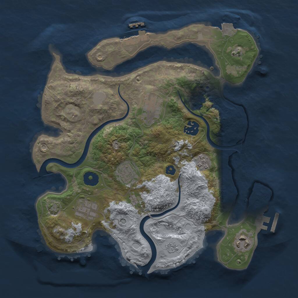 Rust Map: Procedural Map, Size: 3000, Seed: 852632, 12 Monuments