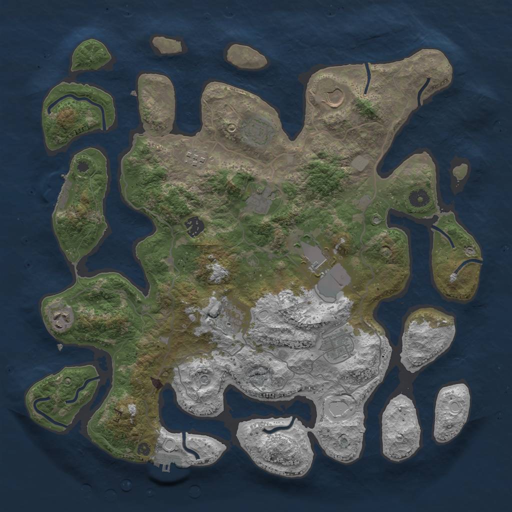 Rust Map: Procedural Map, Size: 4000, Seed: 1982330643, 17 Monuments