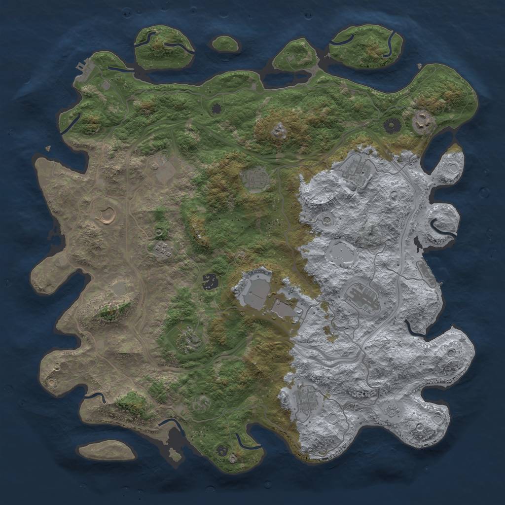 Rust Map: Procedural Map, Size: 4500, Seed: 4780904, 18 Monuments