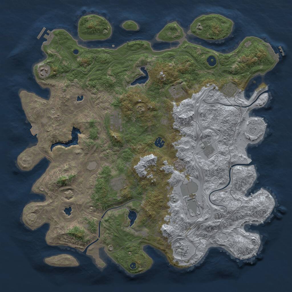 Rust Map: Procedural Map, Size: 4500, Seed: 4780904, 16 Monuments
