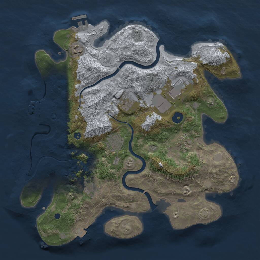 Rust Map: Procedural Map, Size: 3550, Seed: 68869, 13 Monuments