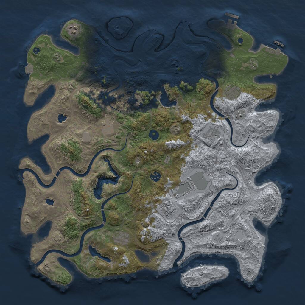 Rust Map: Procedural Map, Size: 4500, Seed: 316270, 15 Monuments