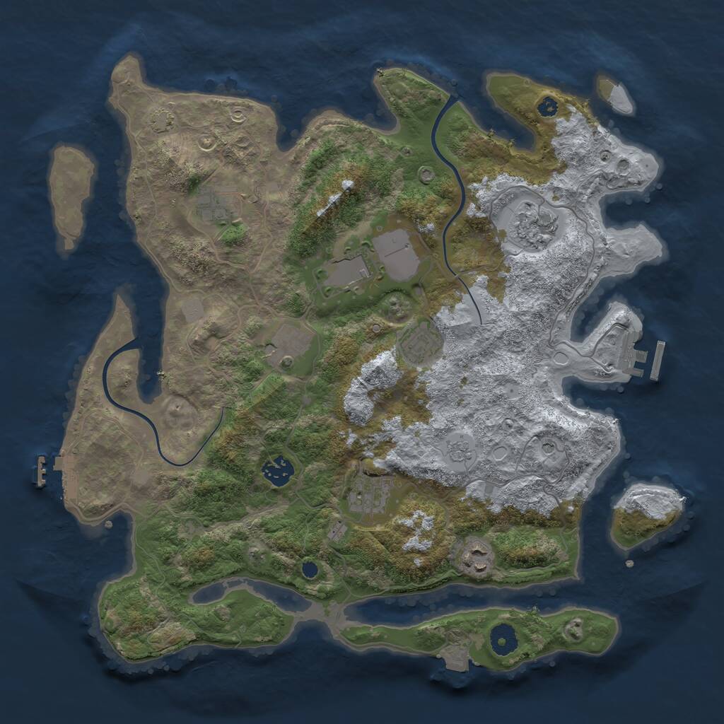 Rust Map: Procedural Map, Size: 3700, Seed: 281577518, 14 Monuments