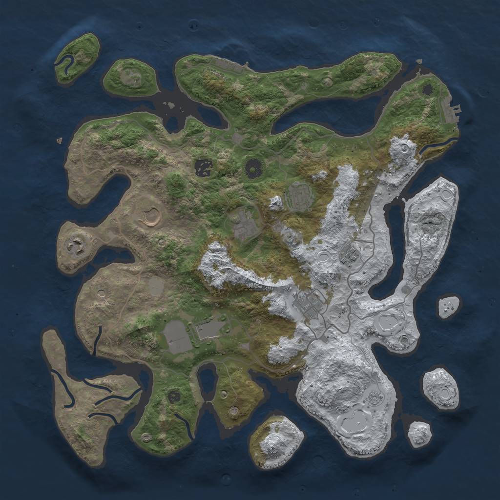 Rust Map: Procedural Map, Size: 4000, Seed: 582956, 17 Monuments