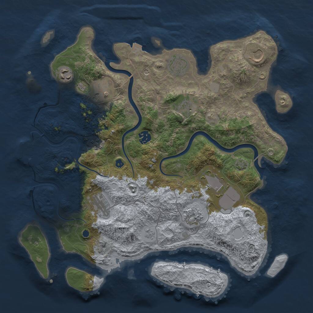 Rust Map: Procedural Map, Size: 3750, Seed: 169635211, 15 Monuments