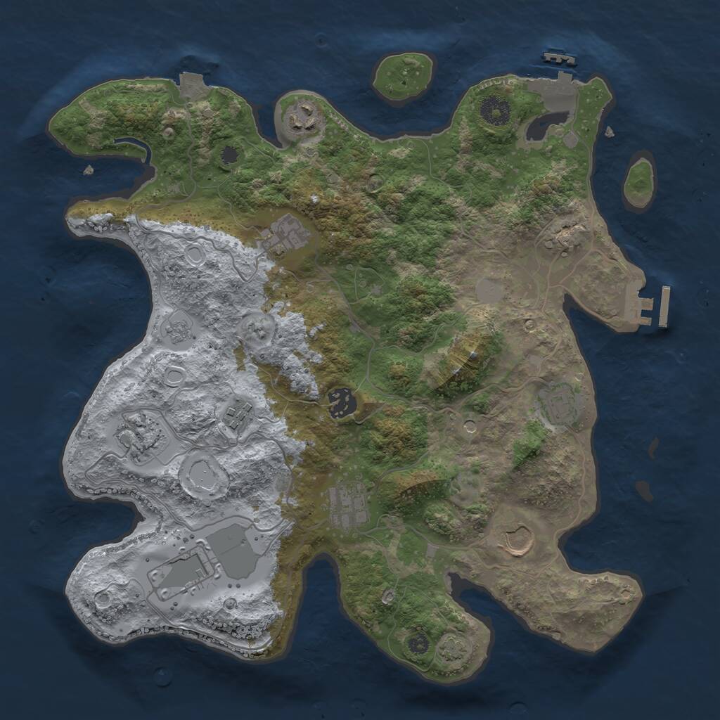 Rust Map: Procedural Map, Size: 3550, Seed: 731855, 15 Monuments