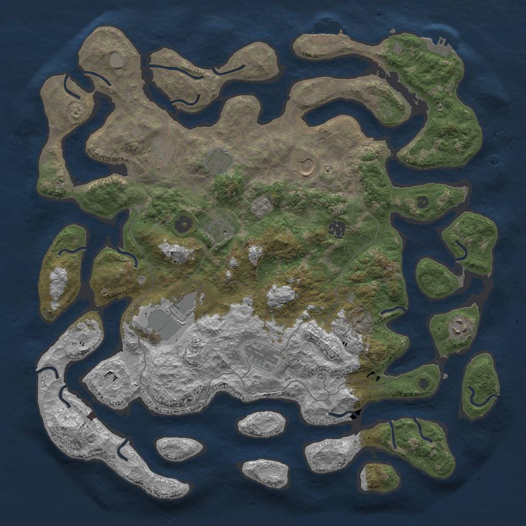 Rust Map: Procedural Map, Size: 4500, Seed: 5012553, 17 Monuments
