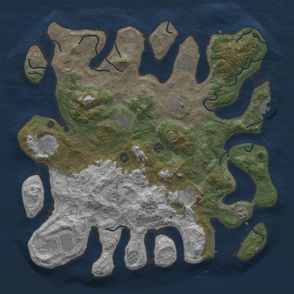 Rust Map: Procedural Map, Size: 4500, Seed: 3254256, 19 Monuments