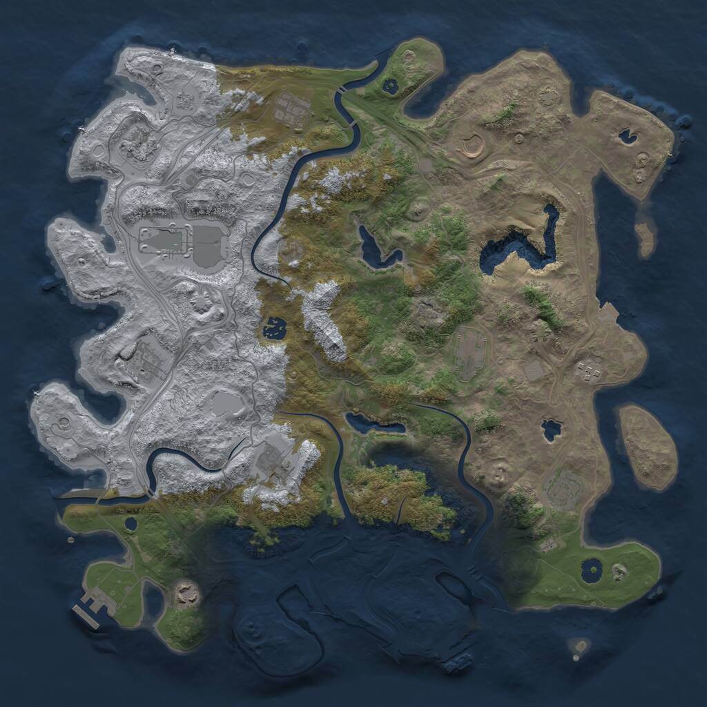 Rust Map: Procedural Map, Size: 4500, Seed: 45226723, 17 Monuments