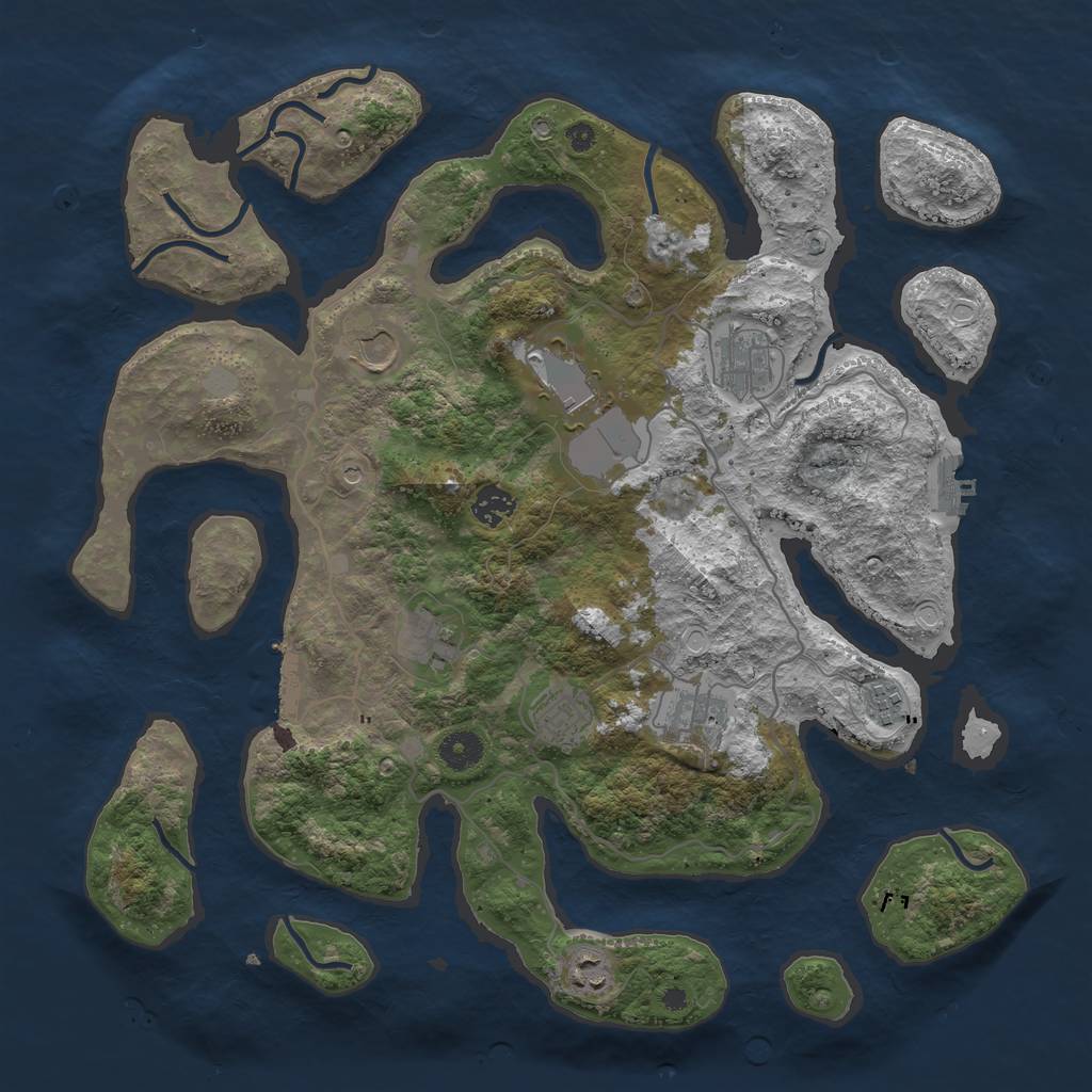 Rust Map: Procedural Map, Size: 4000, Seed: 510147, 17 Monuments