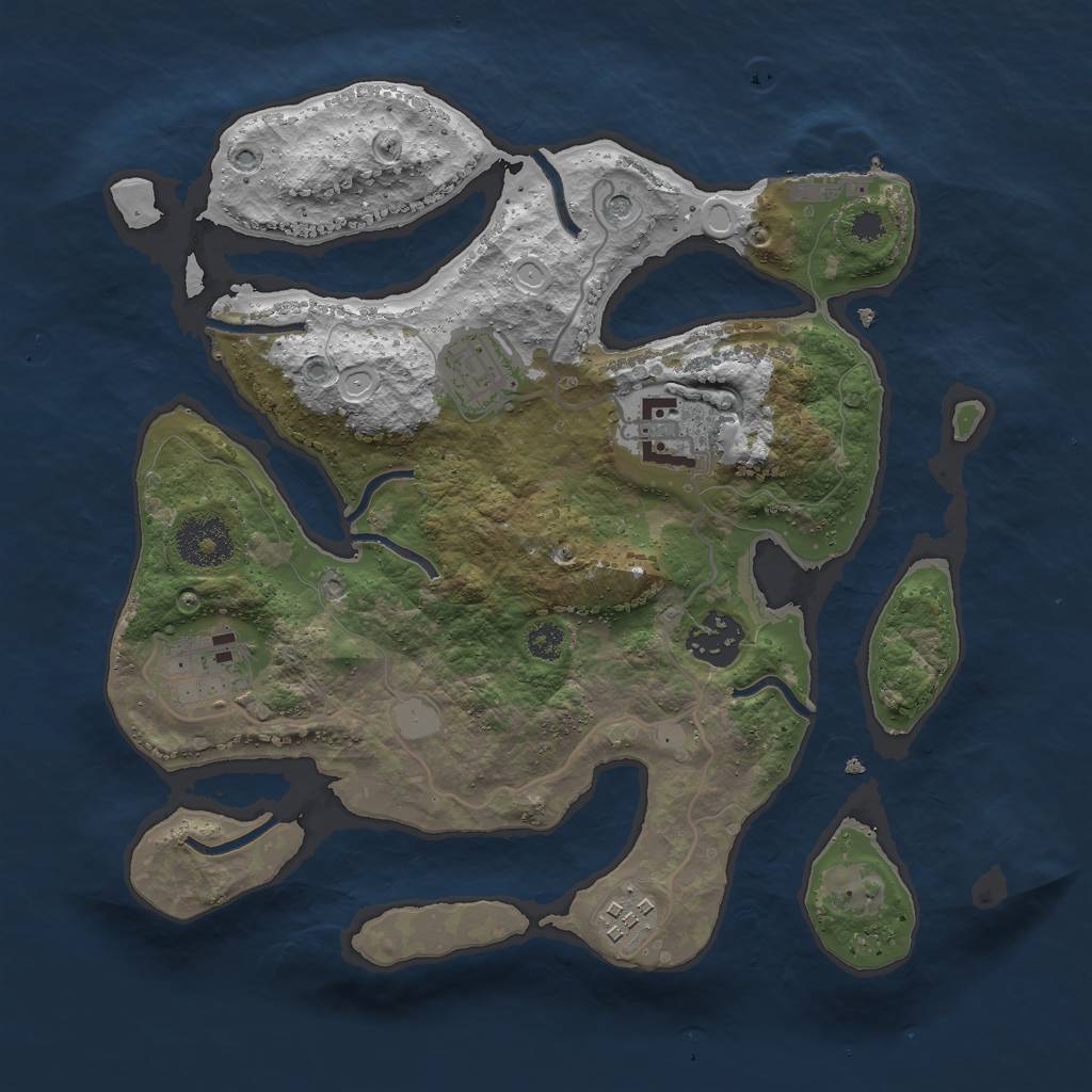 Rust Map: Procedural Map, Size: 3000, Seed: 1581369321, 12 Monuments