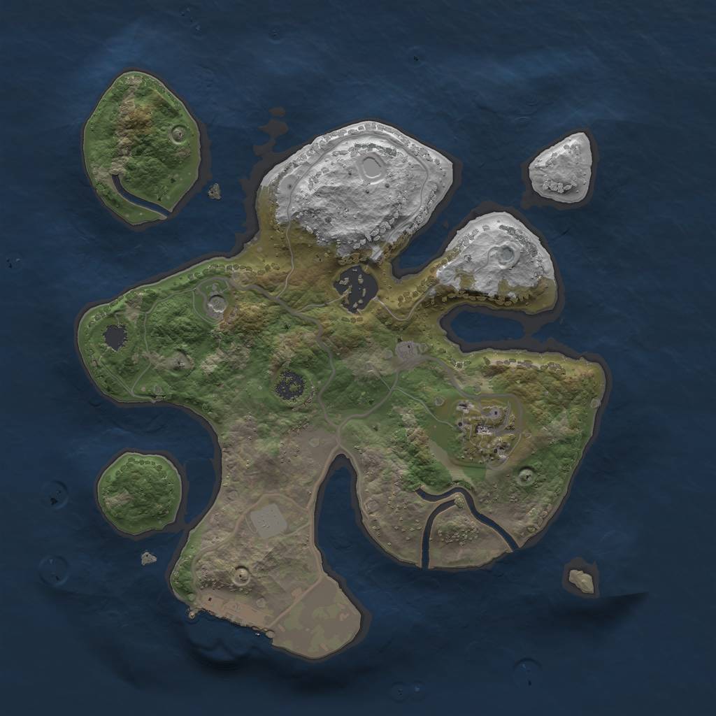 Rust Map: Procedural Map, Size: 2500, Seed: 134969634, 9 Monuments