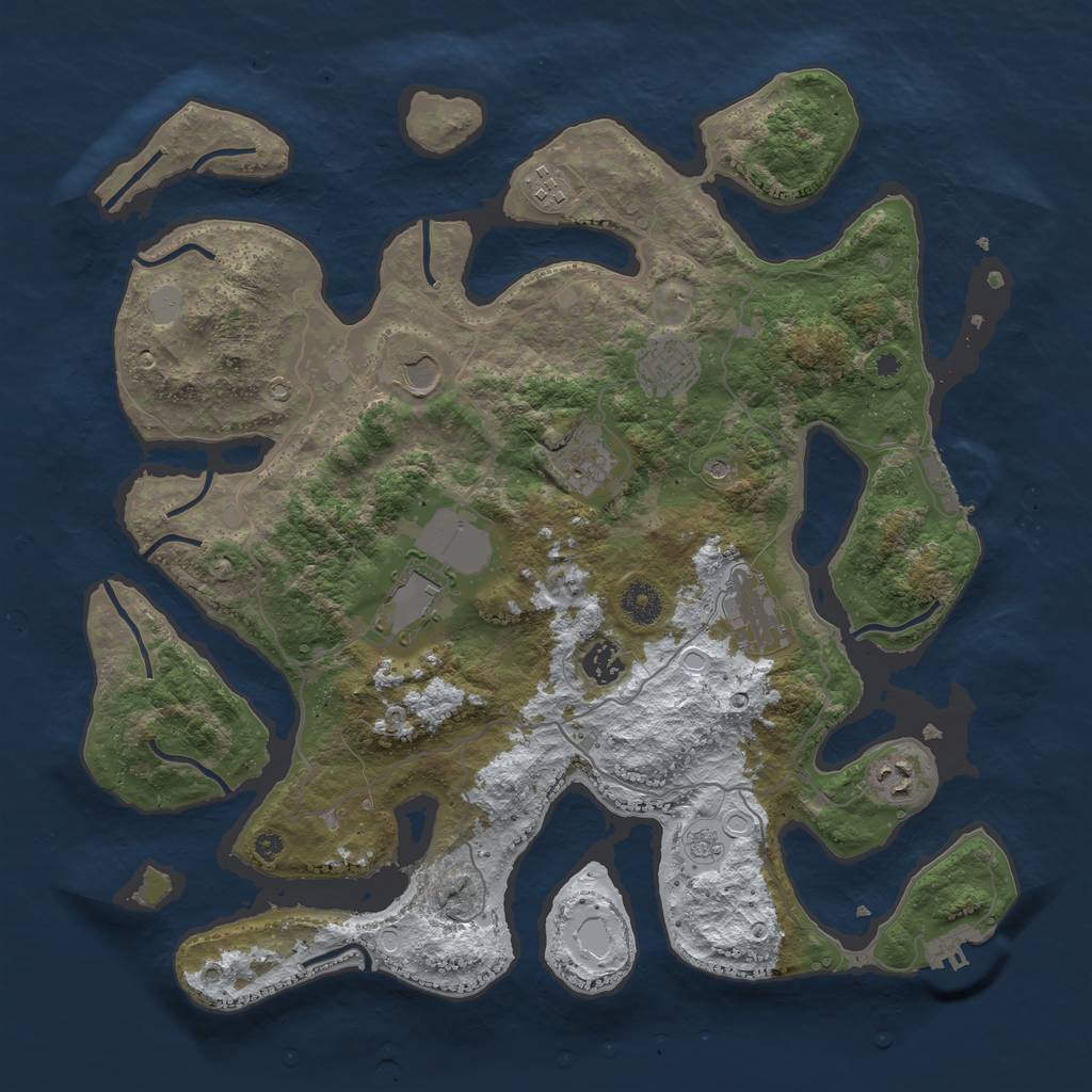 Rust Map: Procedural Map, Size: 4000, Seed: 75764, 17 Monuments