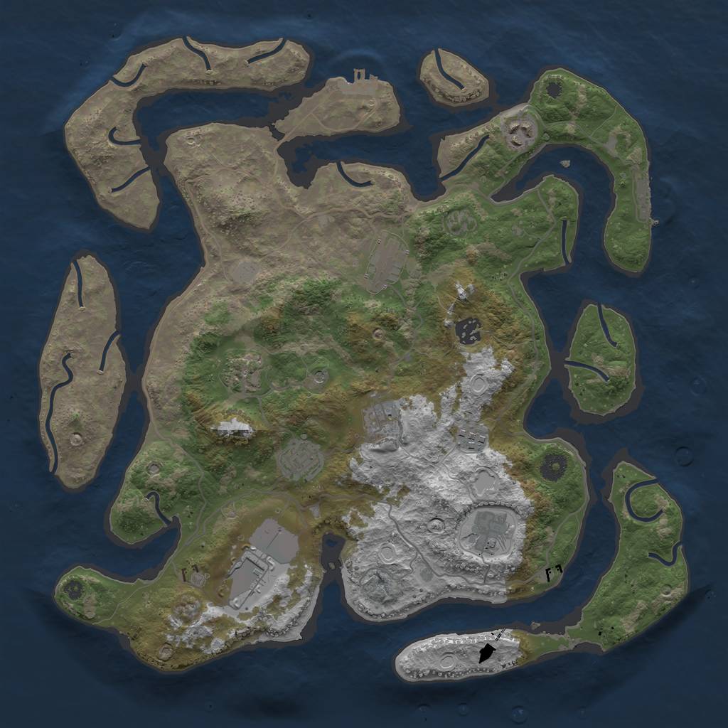 Rust Map: Procedural Map, Size: 4000, Seed: 403212, 17 Monuments