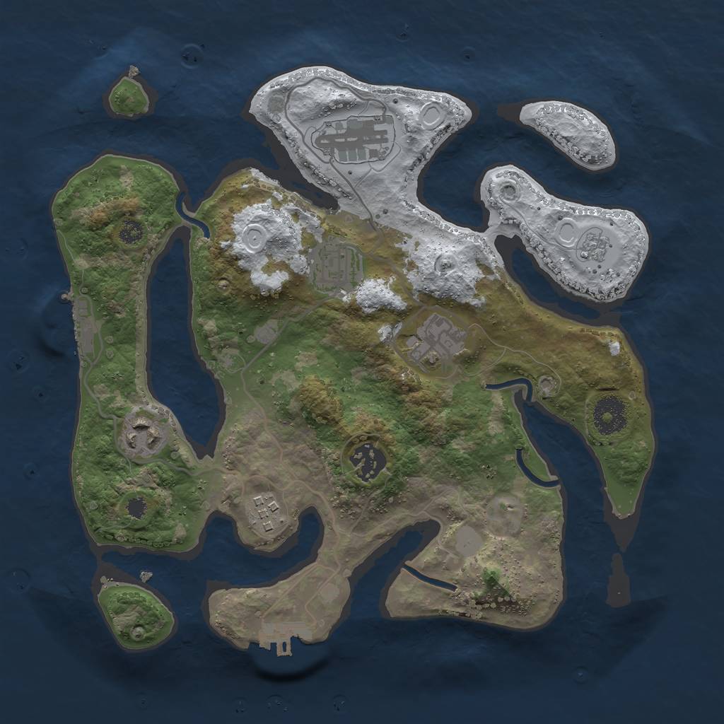 Rust Map: Procedural Map, Size: 3000, Seed: 78458, 14 Monuments