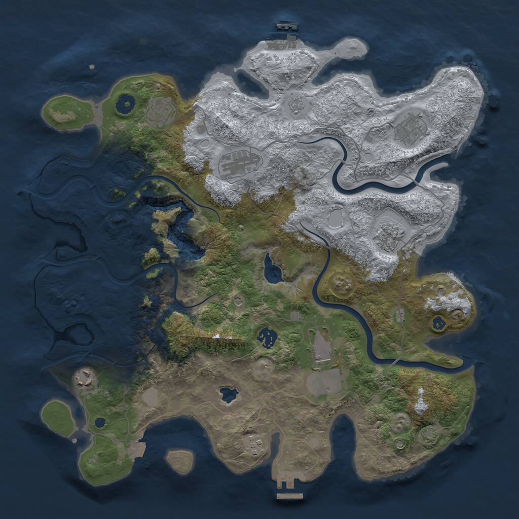 Rust Map: Procedural Map, Size: 4000, Seed: 685794, 14 Monuments