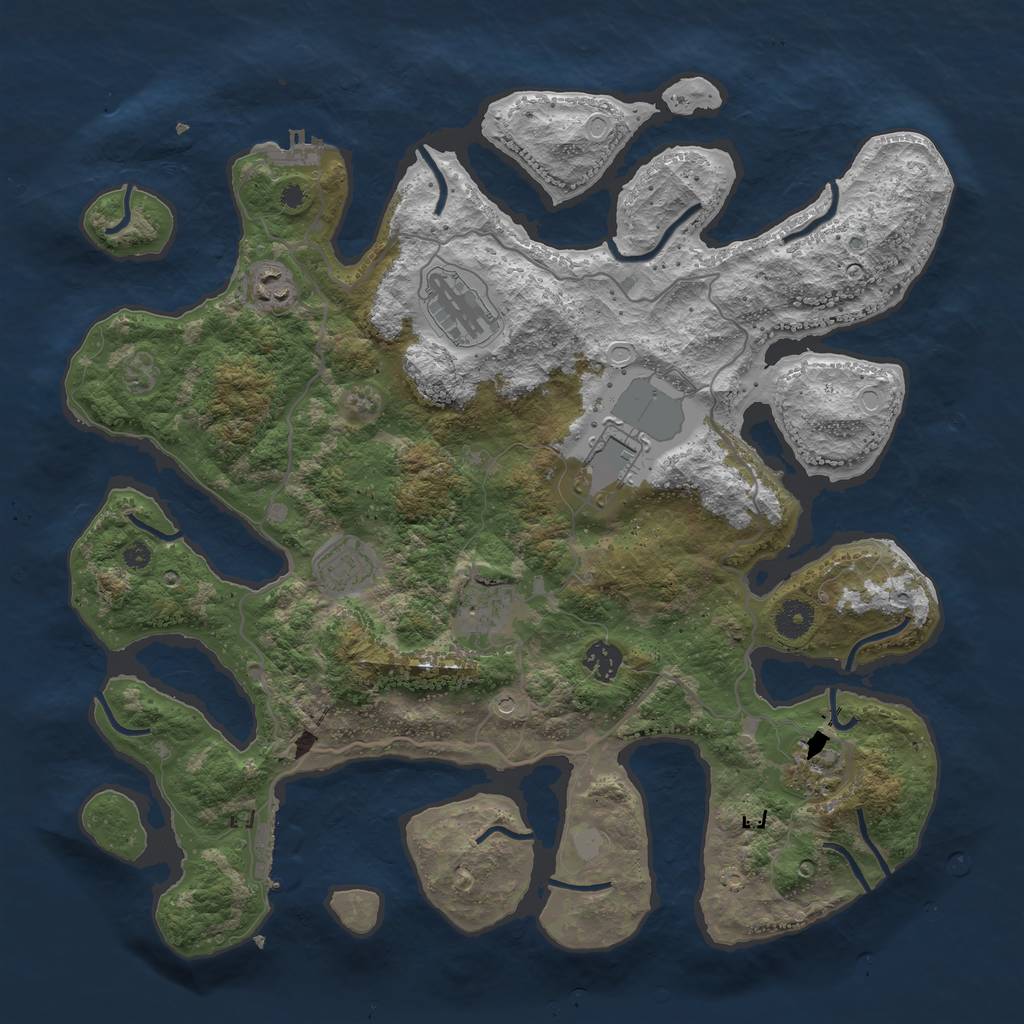 Rust Map: Procedural Map, Size: 4000, Seed: 685794, 15 Monuments