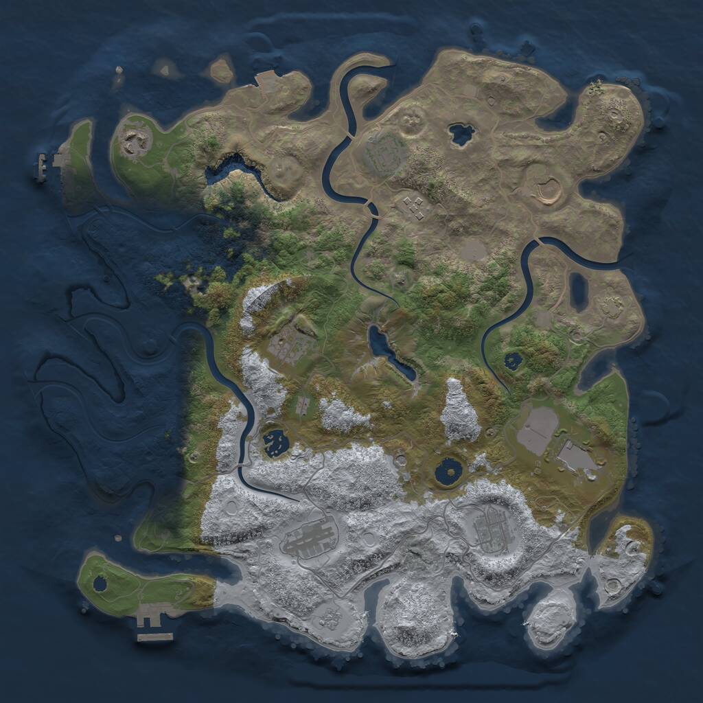 Rust Map: Procedural Map, Size: 4000, Seed: 158365, 15 Monuments