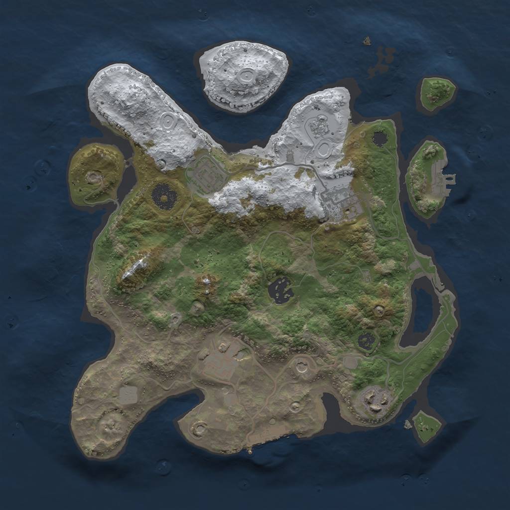 Rust Map: Procedural Map, Size: 3000, Seed: 1404, 14 Monuments