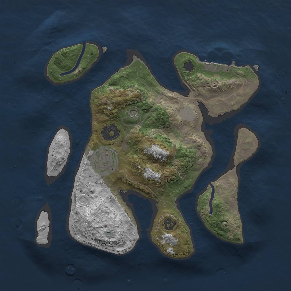 Rust Map: Procedural Map, Size: 2502, Seed: 53463, 8 Monuments