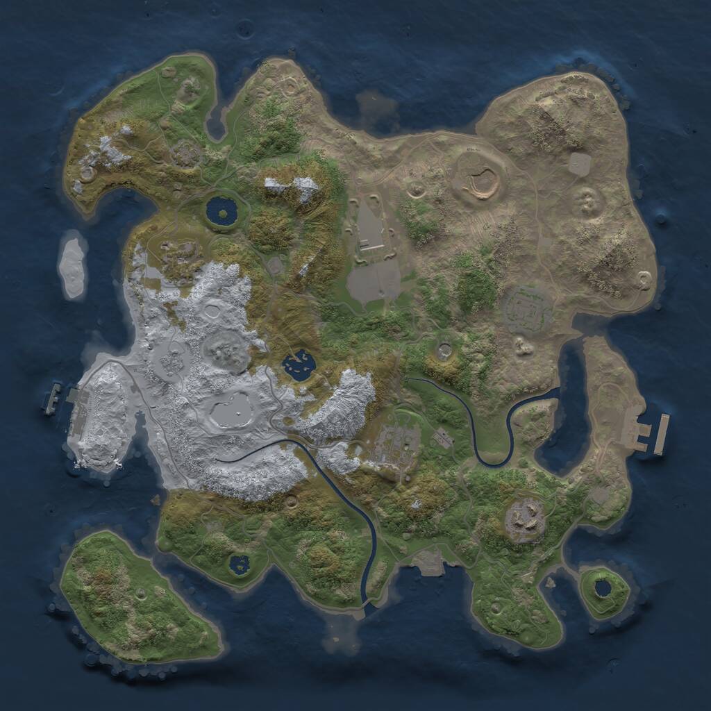 Rust Map: Procedural Map, Size: 3500, Seed: 1088158157, 13 Monuments