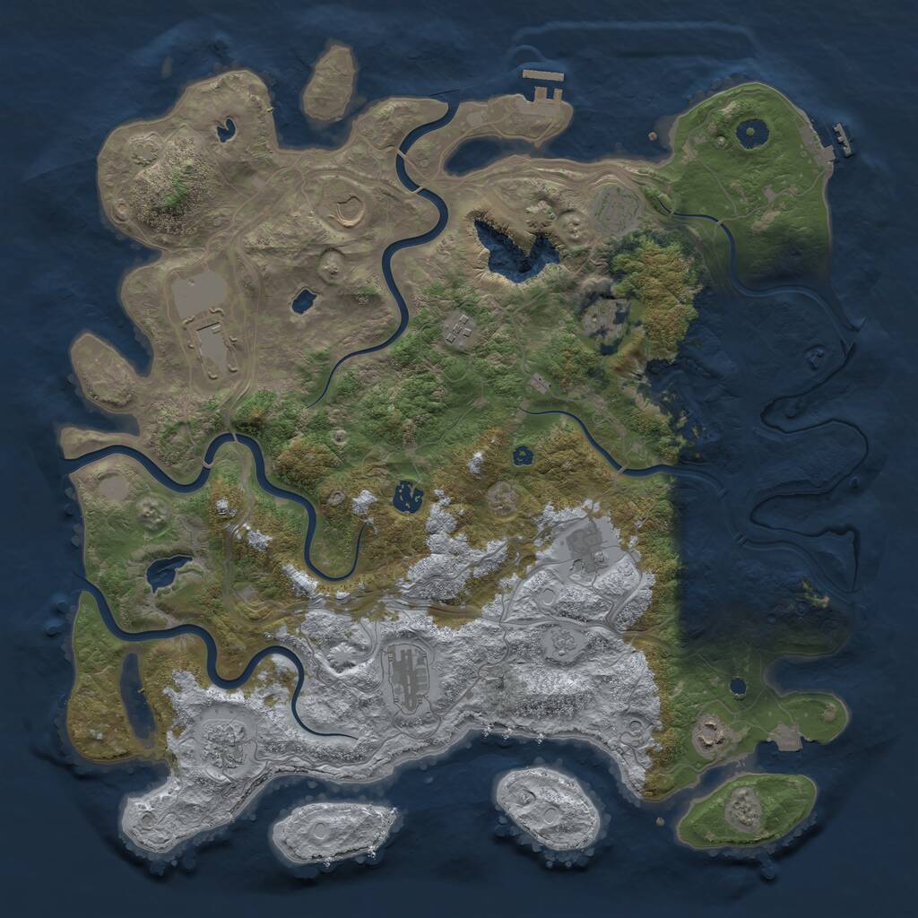 Rust Map: Procedural Map, Size: 4500, Seed: 667133, 16 Monuments