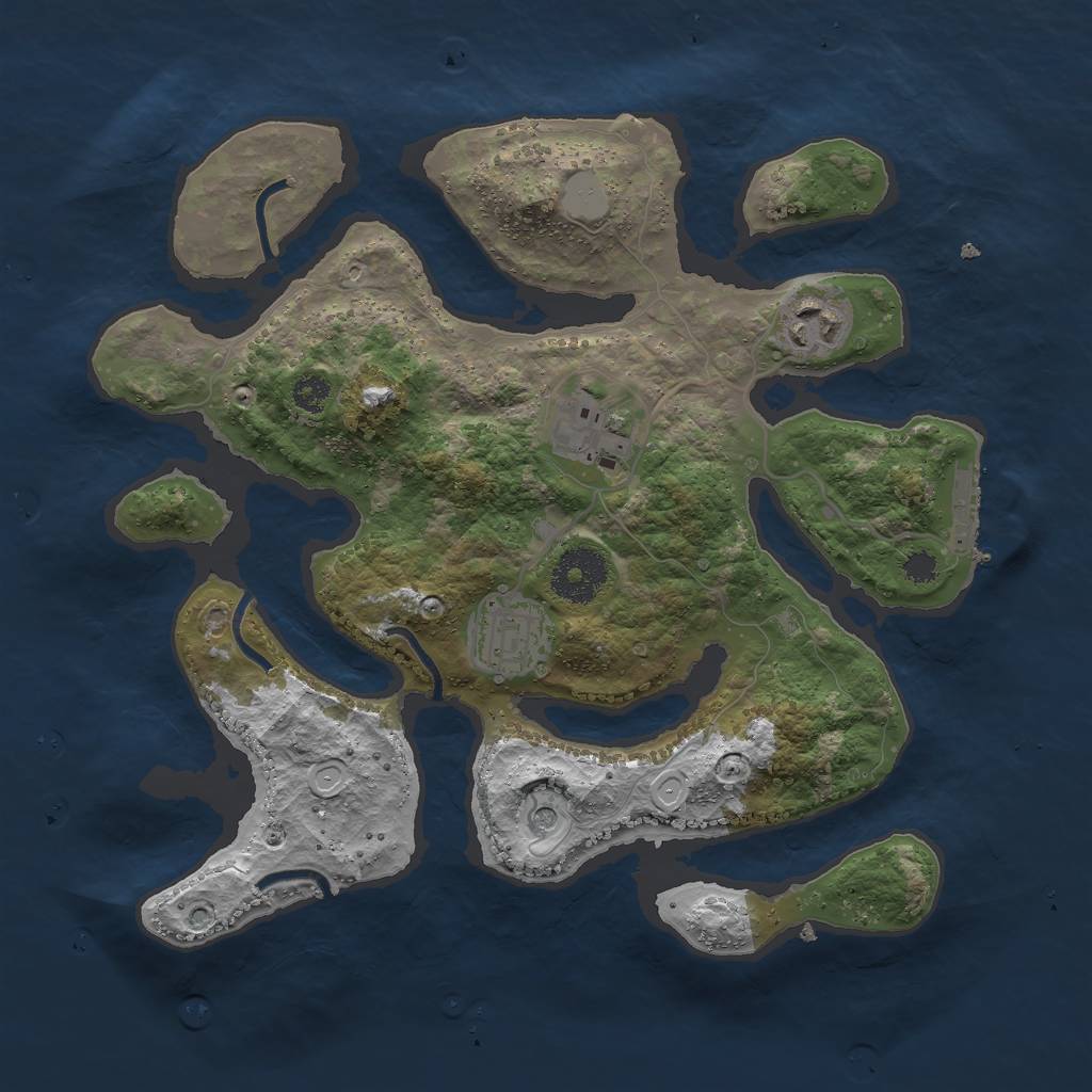 Rust Map: Procedural Map, Size: 3000, Seed: 789310, 10 Monuments
