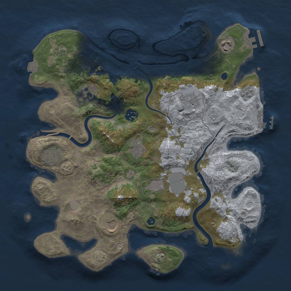 Rust Map: Procedural Map, Size: 3550, Seed: 569981, 15 Monuments