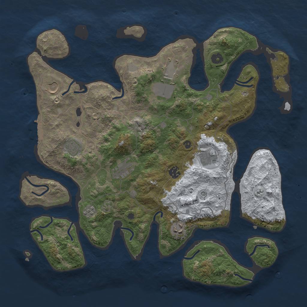Rust Map: Procedural Map, Size: 4000, Seed: 648157, 15 Monuments