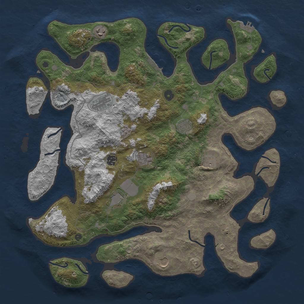 Rust Map: Procedural Map, Size: 4500, Seed: 144444, 17 Monuments