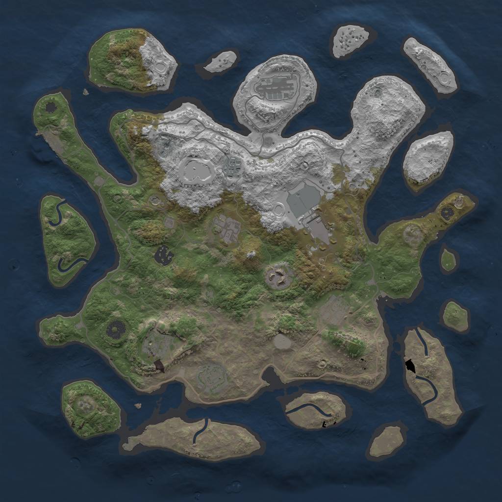 Rust Map: Procedural Map, Size: 4000, Seed: 792007600, 16 Monuments