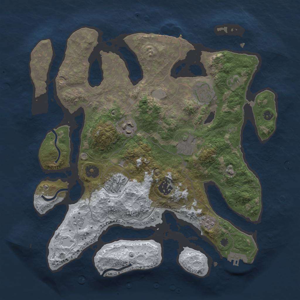 Rust Map: Procedural Map, Size: 3300, Seed: 67, 14 Monuments