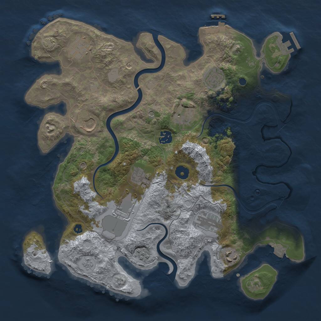 Rust Map: Procedural Map, Size: 3550, Seed: 885189, 16 Monuments
