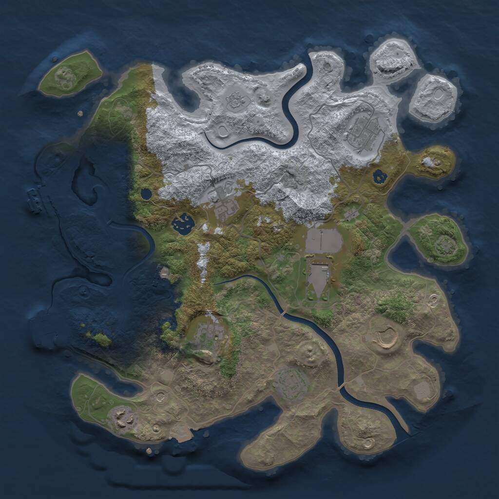 Rust Map: Procedural Map, Size: 3550, Seed: 333560, 15 Monuments