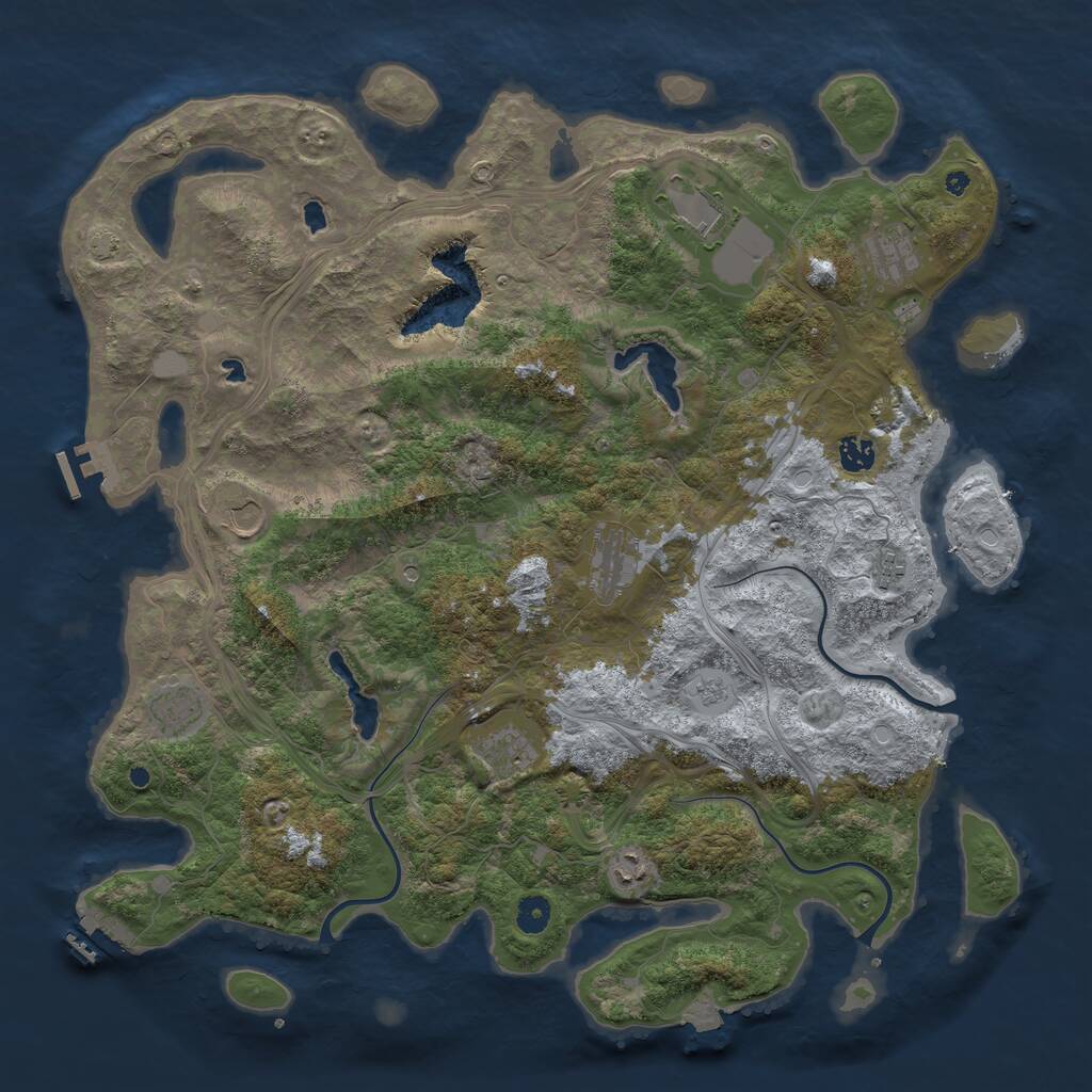 Rust Map: Procedural Map, Size: 4500, Seed: 385768, 15 Monuments
