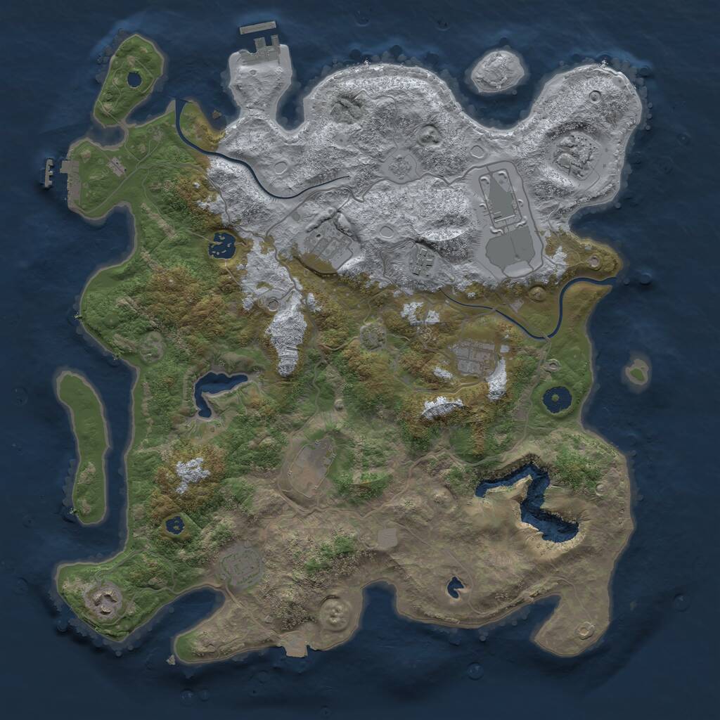 Rust Map: Procedural Map, Size: 4000, Seed: 1457359017, 15 Monuments