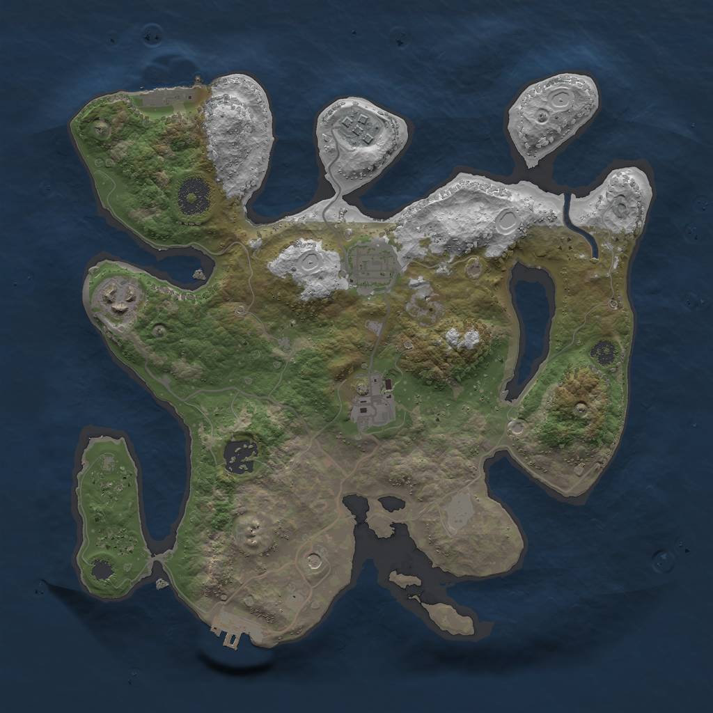 Rust Map: Procedural Map, Size: 3000, Seed: 656160109, 13 Monuments